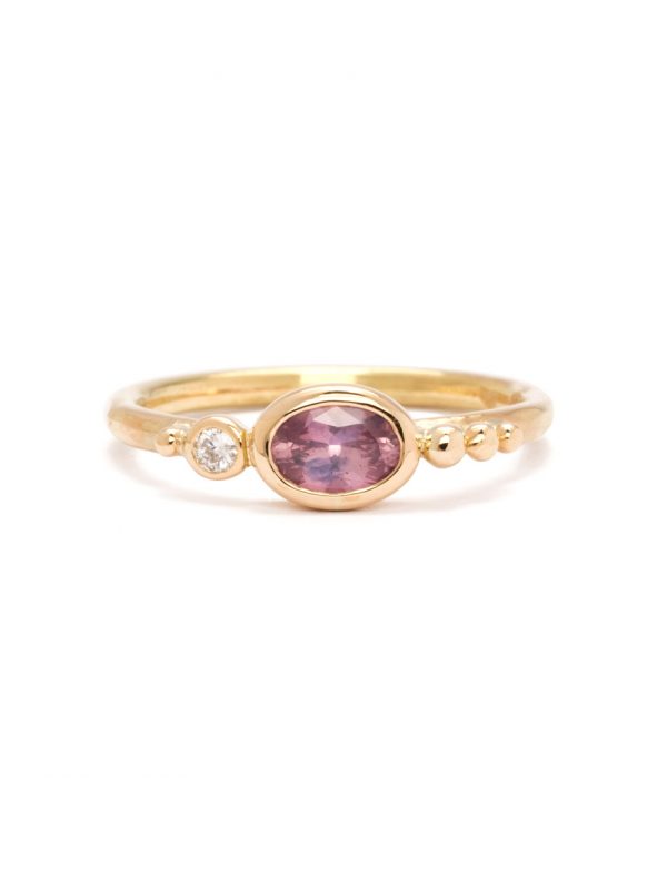 Sunset with Venus Rising Ring – Pink Sapphire & Diamond