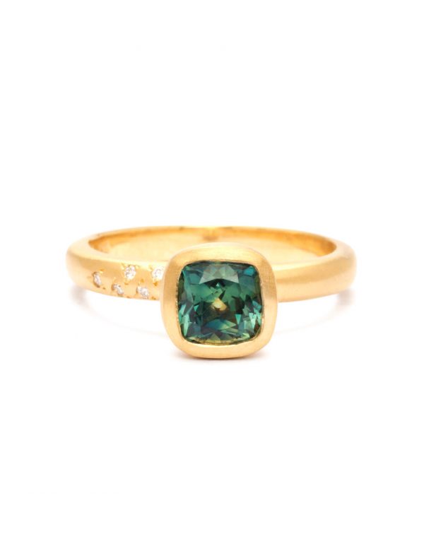 Springtime Ring – Parti Sapphire & White Diamond