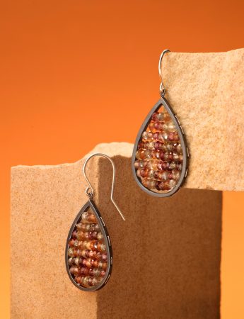 Teardrop Reef Earrings – Silver & Tandru Sapphire Beads
