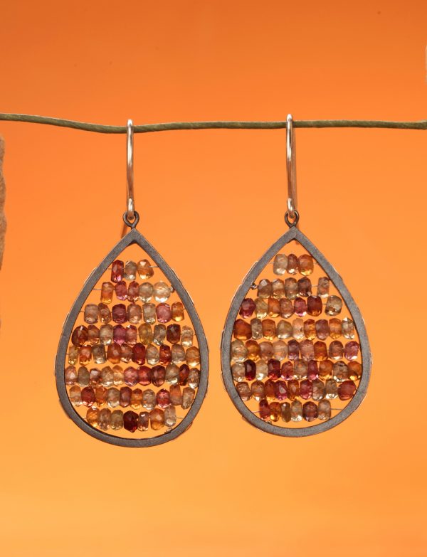 Teardrop Reef Earrings – Silver & Tandru Sapphire Beads