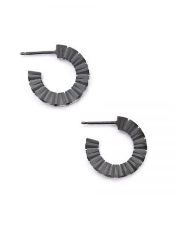 Secret Kisses Ear Loops Hoop Earrings – Blackened Silver