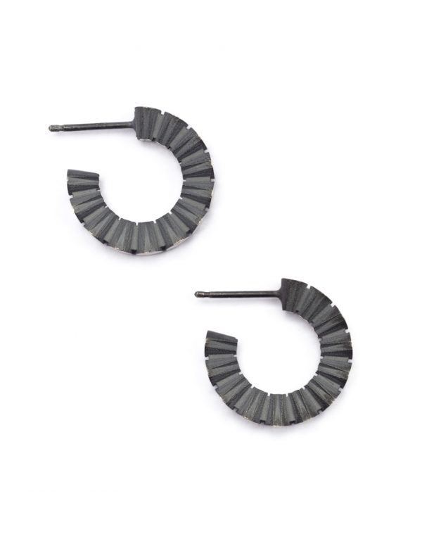 Secret Kisses Ear Loops Hoop Earrings – Blackened Silver