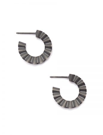 Secret Hearts Ear Loops Hoop Earrings – Blackened Silver