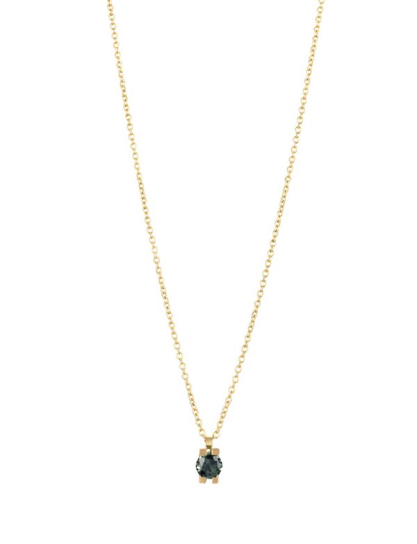 Curve Pendant Necklace – Green Sapphire & Gold