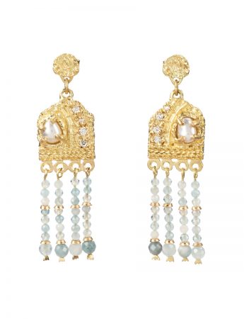 Euphotic Earrings – Pearl & Aquamarine