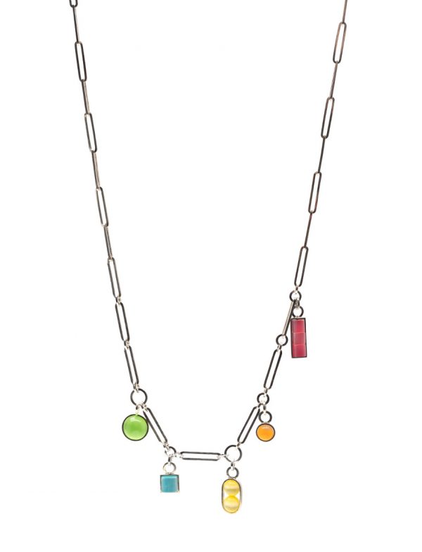 Allsorts Necklace – Silver & Fibre Optic Glass