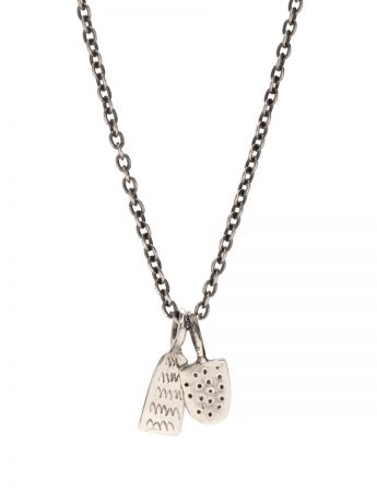 Whisper Two Charm Necklace – Blackened Silver