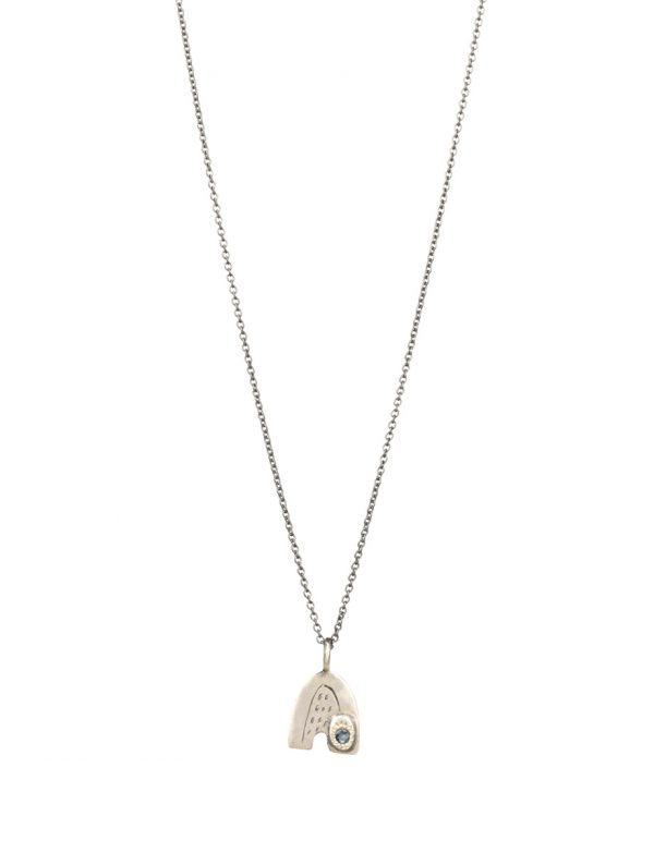House Necklace – Silver & Blue Sapphire