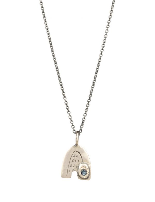 House Necklace – Silver & Blue Sapphire