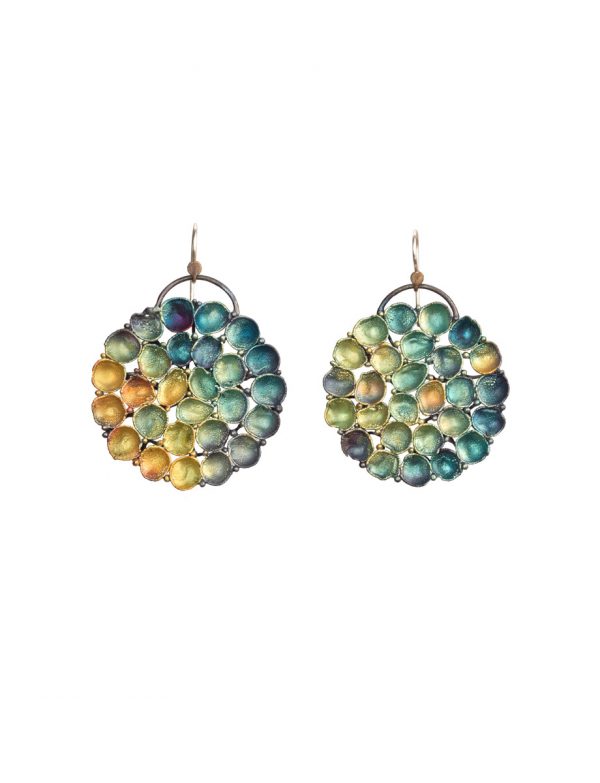 Pod Hanging Earrings – Blue, Green & Yellow