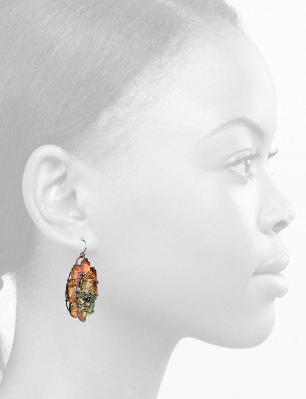 Pod Hanging Earrings – Yellow, Green & Blue Tones