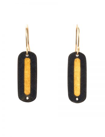Earth (Ttang) Hook Earrings – Black & Gold