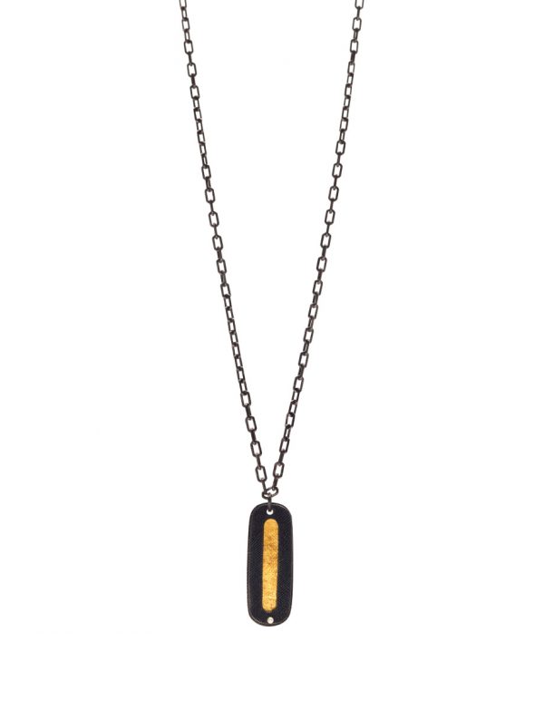 Earth (Ttang) Pendant Necklace – Black & Gold
