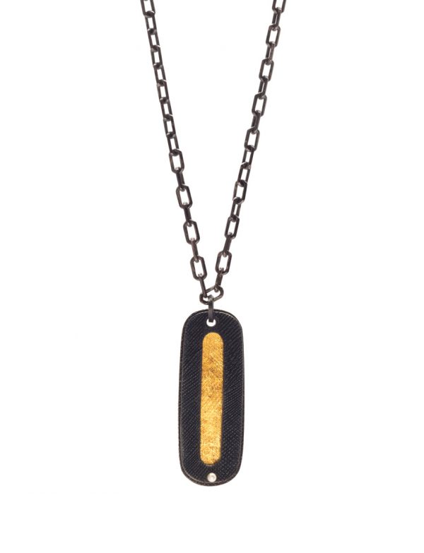 Earth (Ttang) Pendant Necklace – Black & Gold