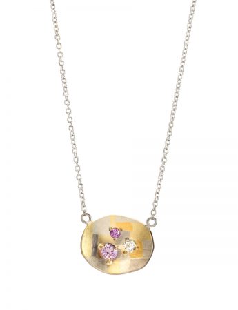 Wildflower Terrain Oval Pendant Necklace – Gold & Sapphire