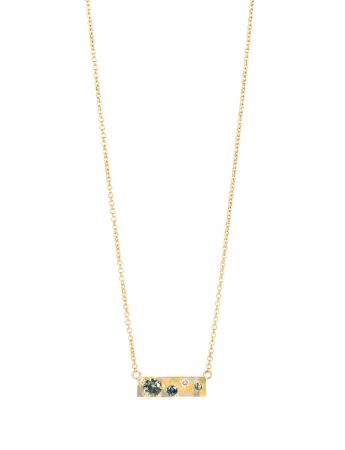 Flourishing Terrain Bar Pendant Necklace – Sapphire & Gold