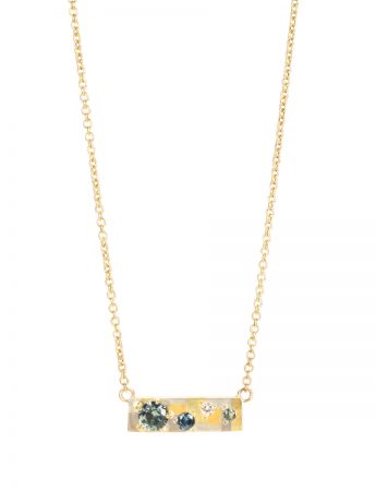 Flourishing Terrain Bar Pendant Necklace – Sapphire & Gold