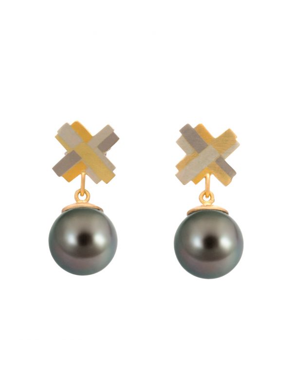 South Sea Terrain Drop Stud Earrings – Tahitian Pearl