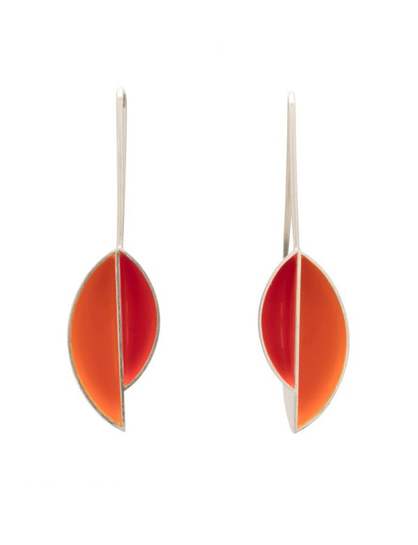 Uneven Pod Earrings – Light & Dark Orange