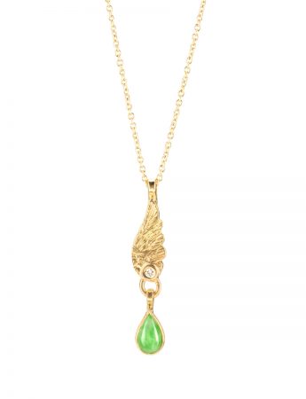 Jade Wing Necklace – Yellow Gold & Diamond