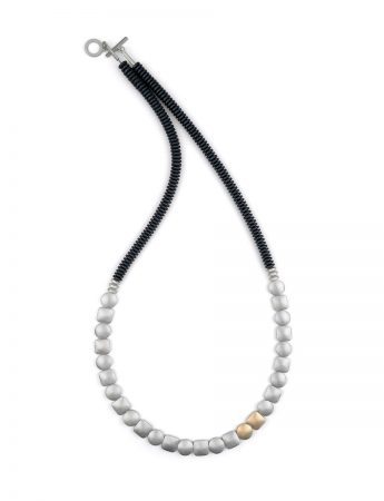 Pause Between Breaths Necklace – Silver & Hematite