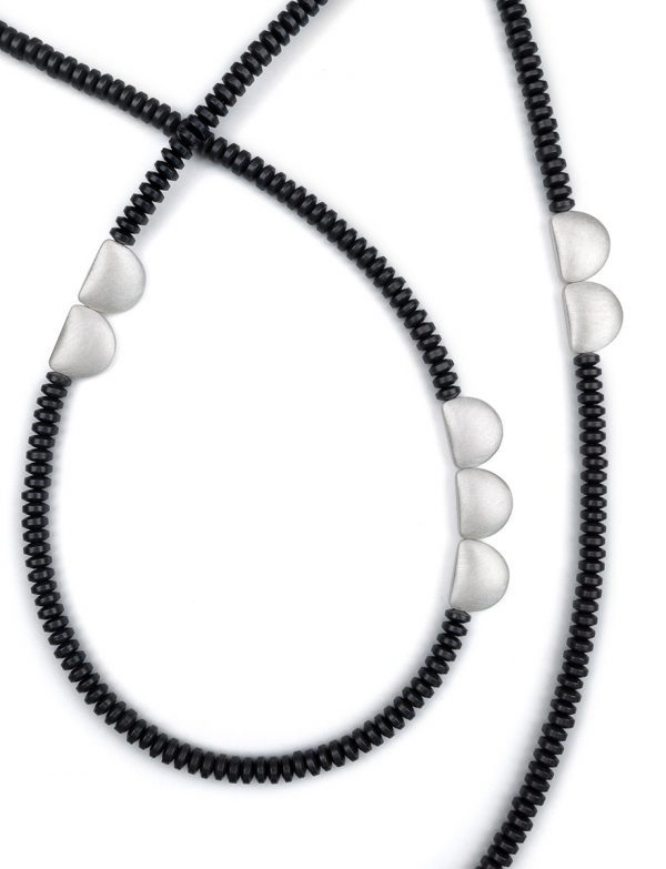 Tangents Necklace – Silver & Hematite
