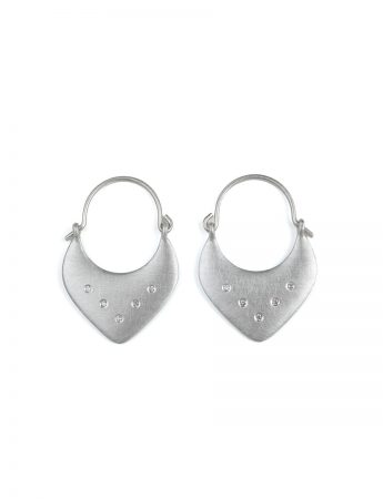 Vessel Hoop Earrings – Silver & Diamonds