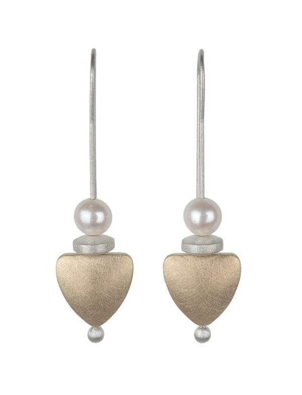 Balancing Worlds Earrings – Silver, Gold & Pearl