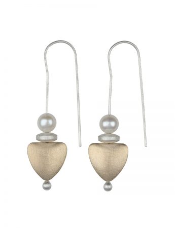 Balancing Worlds Earrings – Silver, Gold & Pearl