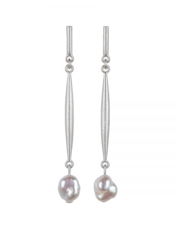 Point of Stillness Stud Earrings – Silver & Pearl