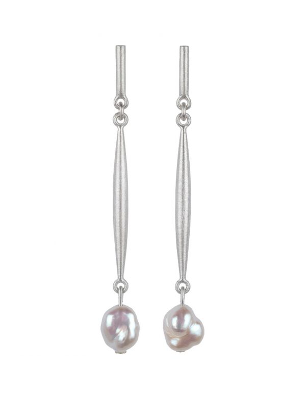 Point of Stillness Stud Earrings – Silver & Pearl