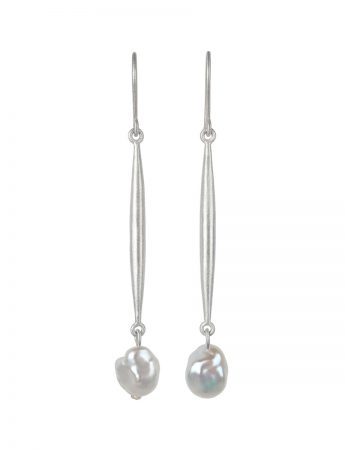 Point of Stillness Hook Earrings – Silver & Pearl