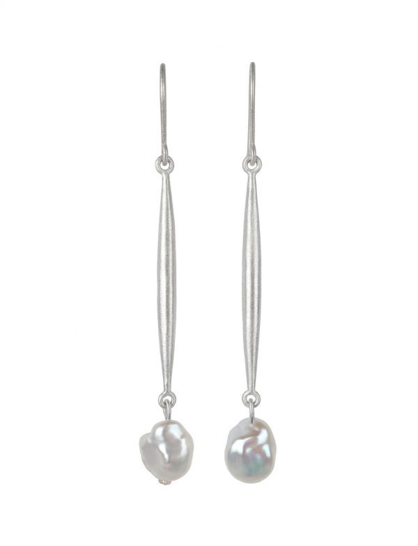 Point of Stillness Hook Earrings – Silver & Pearl