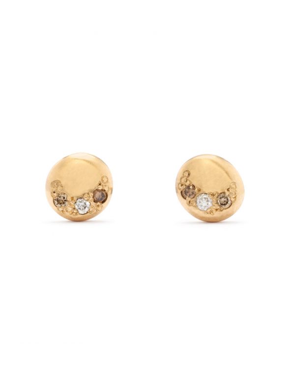 Mini Glimmer Stud Earrings – Yellow Gold & Diamond