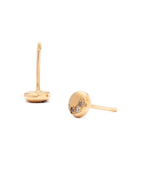 Mini Glimmer Stud Earrings – Yellow Gold & Diamond