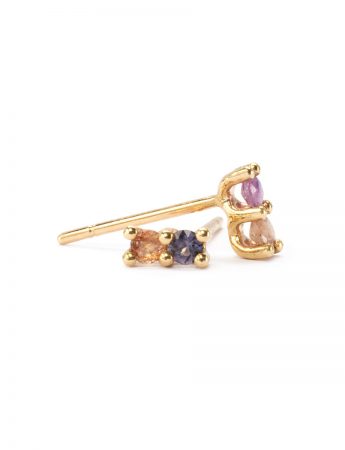 Soul Mate Single Stud Earring – Gold & Sapphire