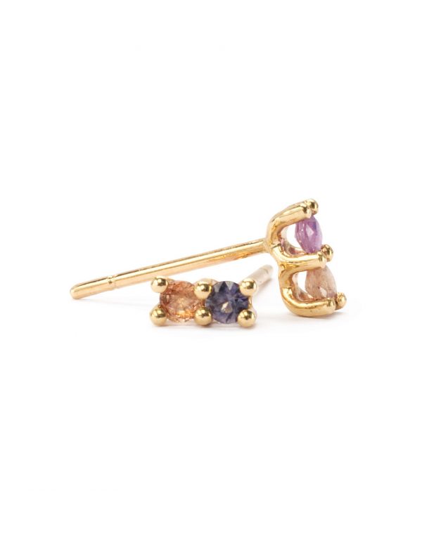 Soul Mate Single Stud Earring – Gold & Sapphire