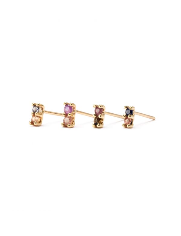 Soul Mate Single Stud Earring – Gold & Sapphire