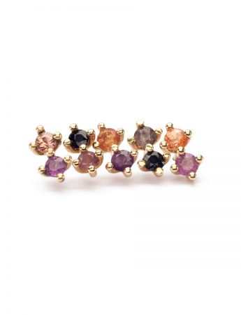 Twin Soul Single Stud Earring – Gold & Sapphire