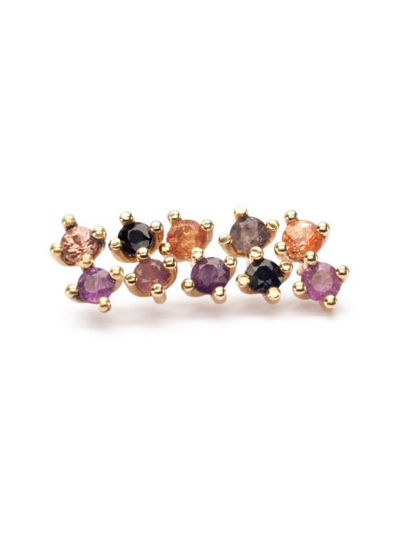 Twin Soul Single Stud Earring – Gold & Sapphire