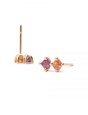 Twin Soul Single Stud Earring – Gold & Sapphire