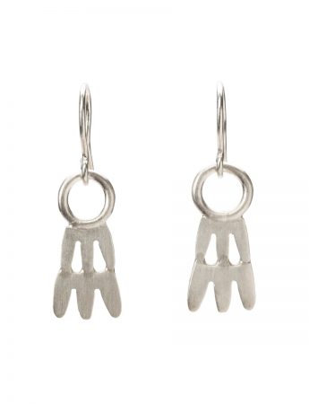 Two Wave Ripple Hook Earrings – Silver