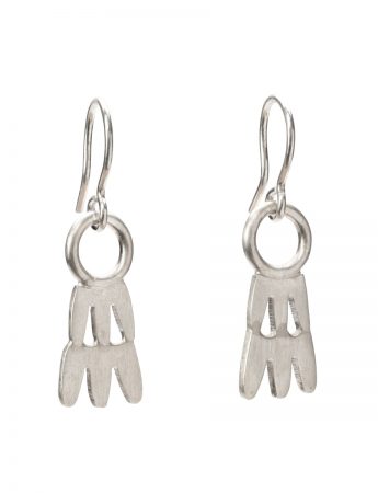 Two Wave Ripple Hook Earrings – Silver