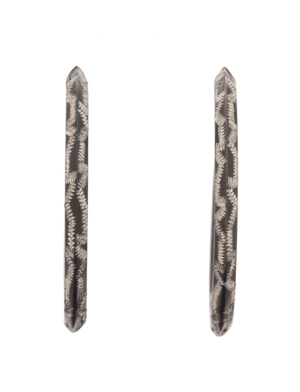 Small Signature Hoop Earrings – Blackened Silver