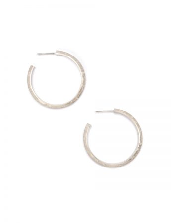 Small Signature Hoop Earrings – Sterling Silver