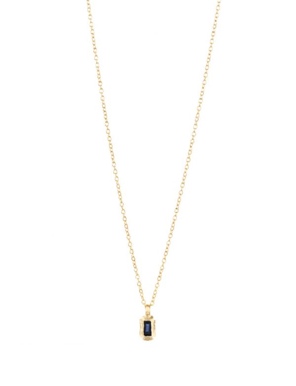 Memento Necklace – Gold & Blue Sapphire