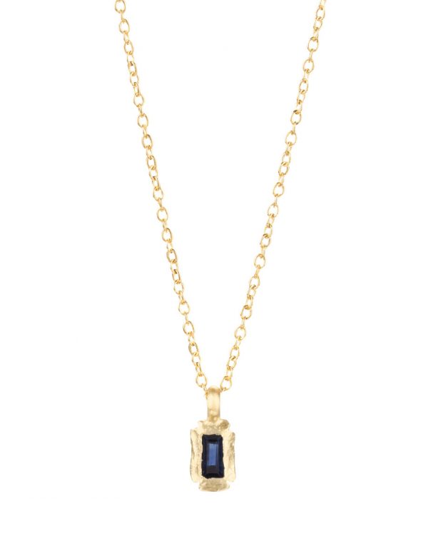 Memento Necklace – Gold & Blue Sapphire