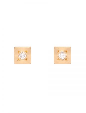 Cubist Studs – Yellow Gold & Diamond