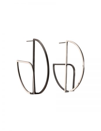 Large Continuum II Hoop Earrings – Blackened Silver