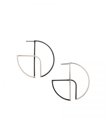 Large Continuum II Hoop Earrings – Blackened Silver